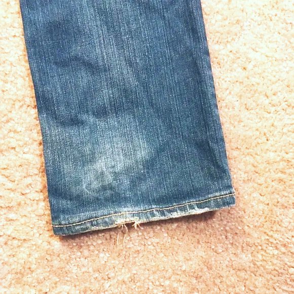 WOMEN'S GOLD SIGN STRAIGHT LEG DENIM JEANS WOMENS SIZE 25 DESIGNER BLUE PANTS - Picture 5 of 7